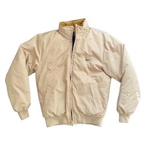 beige 80's izod lacoste bomber jacket